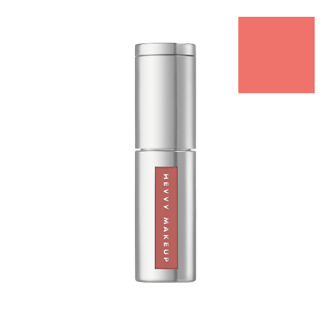Hevvy Makeup Blurring Slip Fit Lip and Cheek Stain — Cotton Coral · fondo transparente