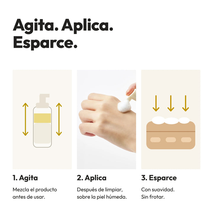 Demaf Here-Oh My First Serum 155 ml · Uso · tres pasos