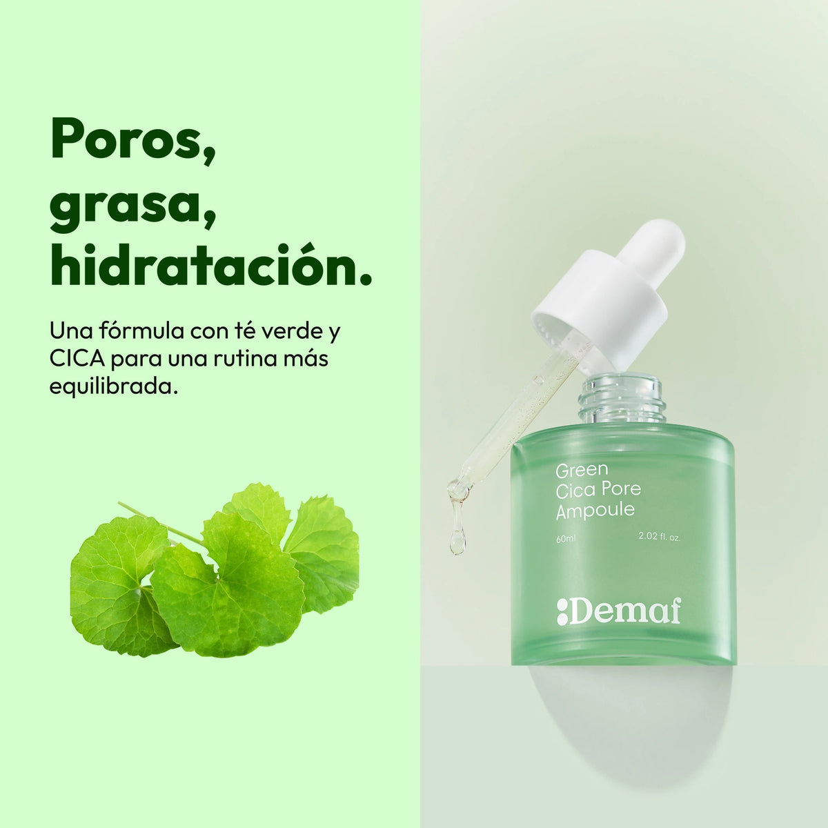 Demaf Green Cica Pore Ampoule 60 ml · Solución