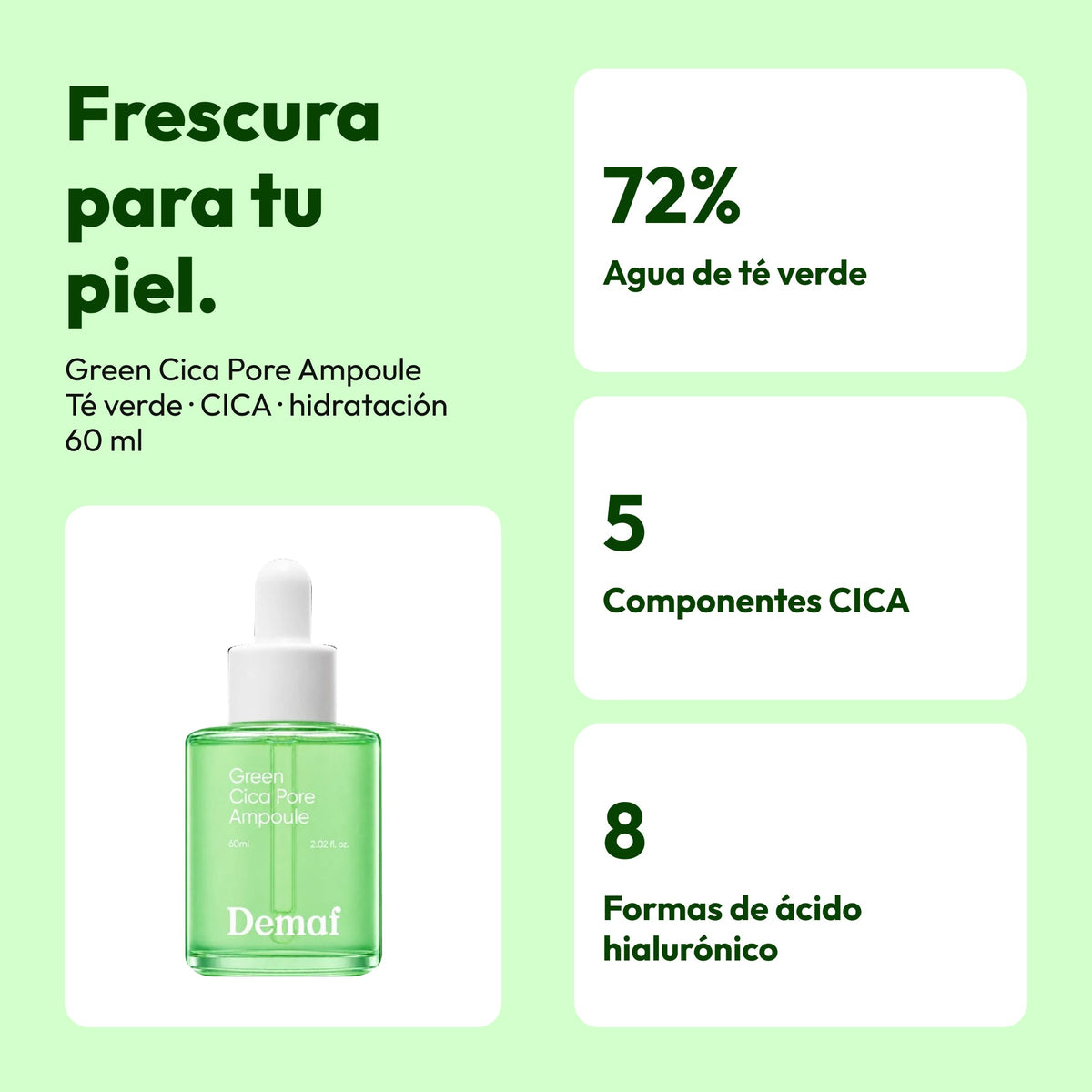 Demaf Green Cica Pore Ampoule 60 ml · Tu rutina