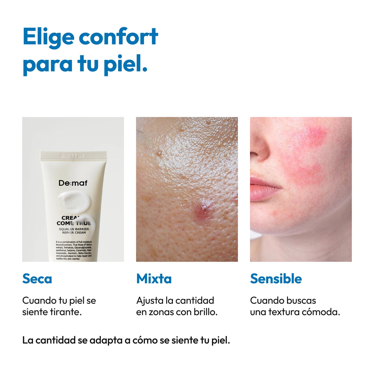 Demaf Creams Come True Squalane Barrier Repair Cream 50 ml · Para tu piel
