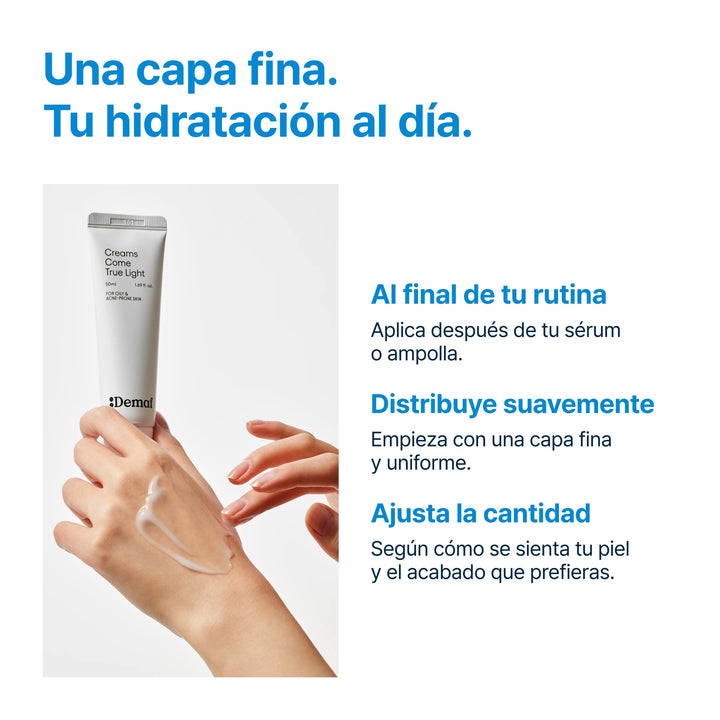 Demaf Creams Come True Squalane Barrier Repair Cream - Light 50 ml · Cómo usar