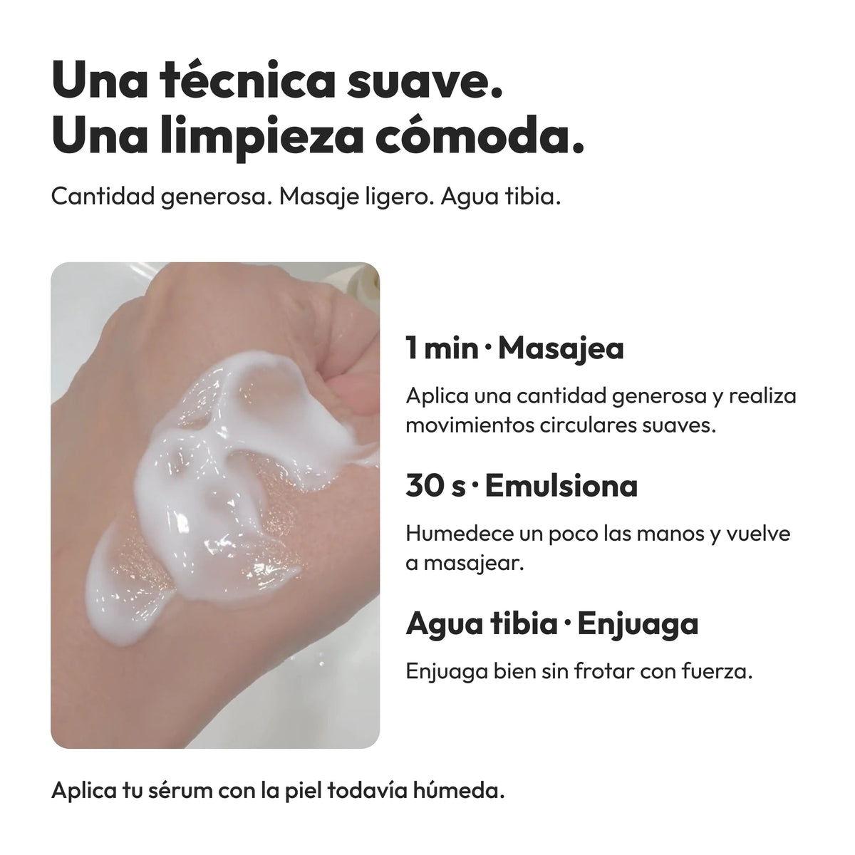 Demaf Creamy Milk Cleanser 300 ml · Modo de uso