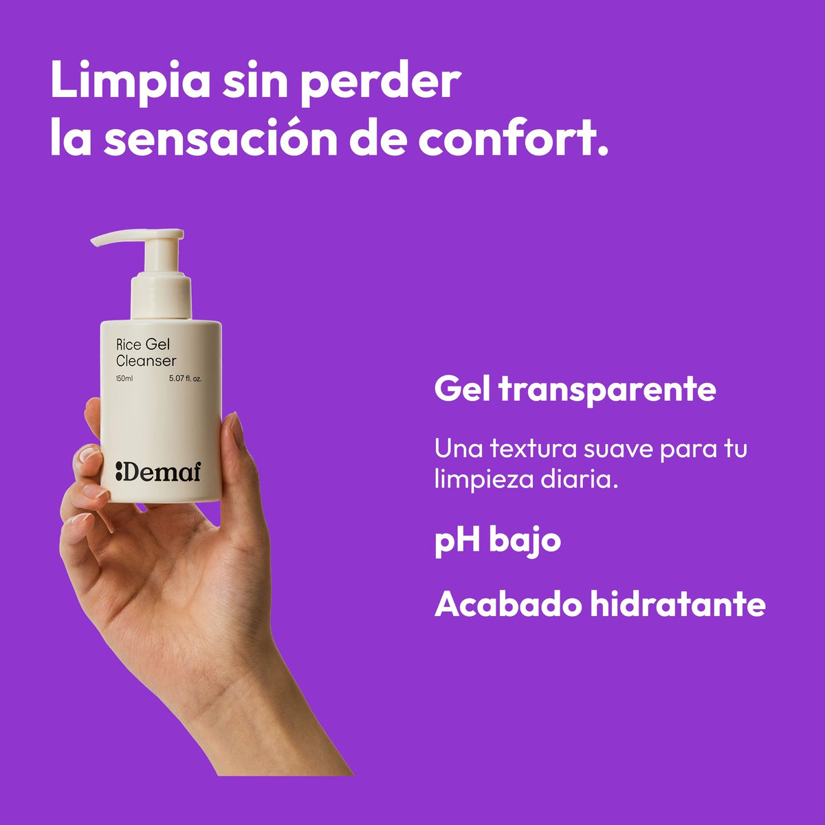 Demaf Rice Gel Cleanser 150 ml · Solución · gel suave