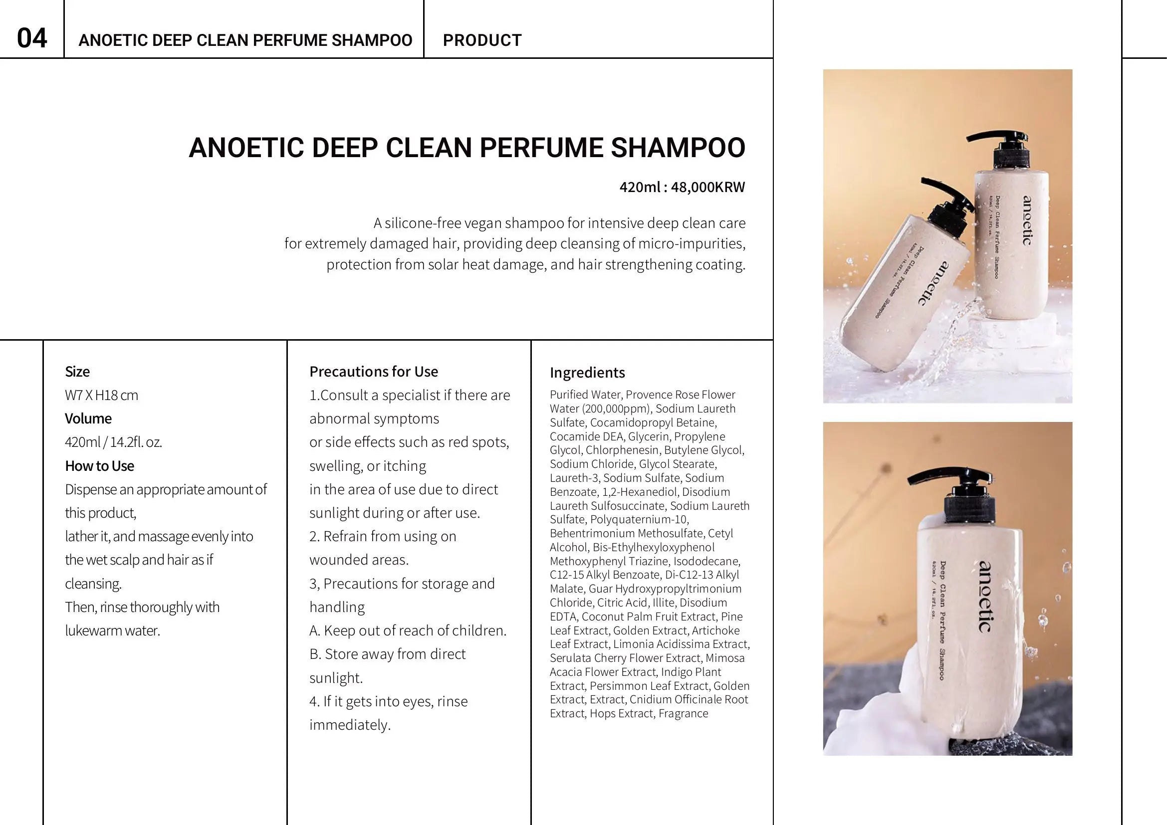 Anoetic Deep Clean Perfume Shampoo · página 2