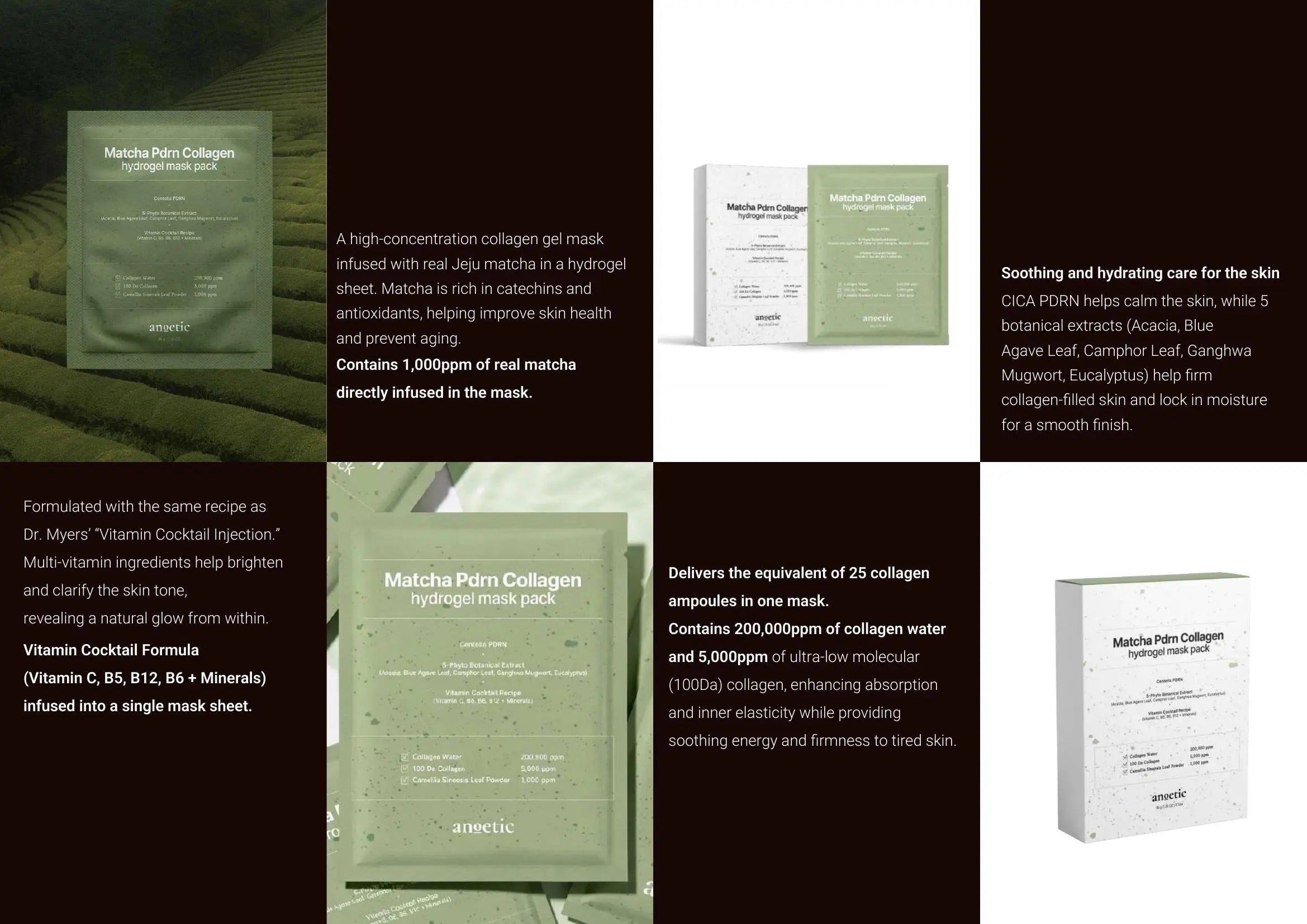 Anoetic Matcha PDRN Collagen Hydrogel Mask Pack · página 3